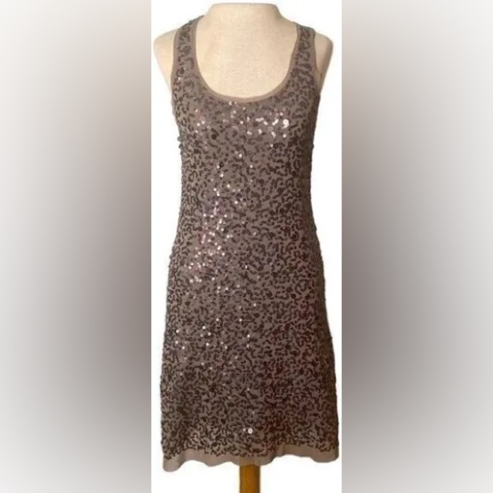 Max Studio Party Cocktail Sequin Bronze Dress Size Small